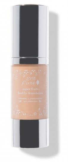 

100% Pure, Тональный крем Super Fruits Healthy Foundation, Тональный крем с персиковым бисквитом, SPF 20, 30 мл