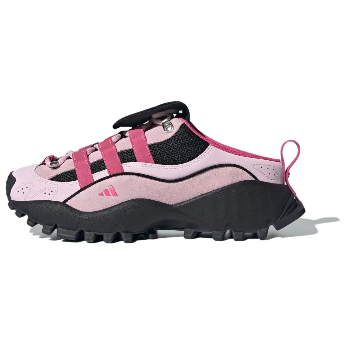 Adidas SEEULATER MULE Абразивостойкие противоскользящие закрытые тапочки для женщин Розовый - Прозрачно-розовый/Пульсирующий пурпурный/Черный, цвет Clear Pink/Pulse Magenta/Black