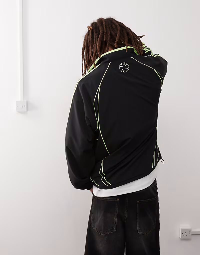 Футболка с длинным рукавом Adidas Originals Teamgeist черного и лаймового цветов — фото 3