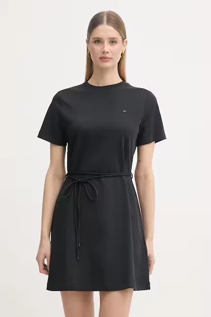 Платье мини из хлопка Tommy Hilfiger, черный