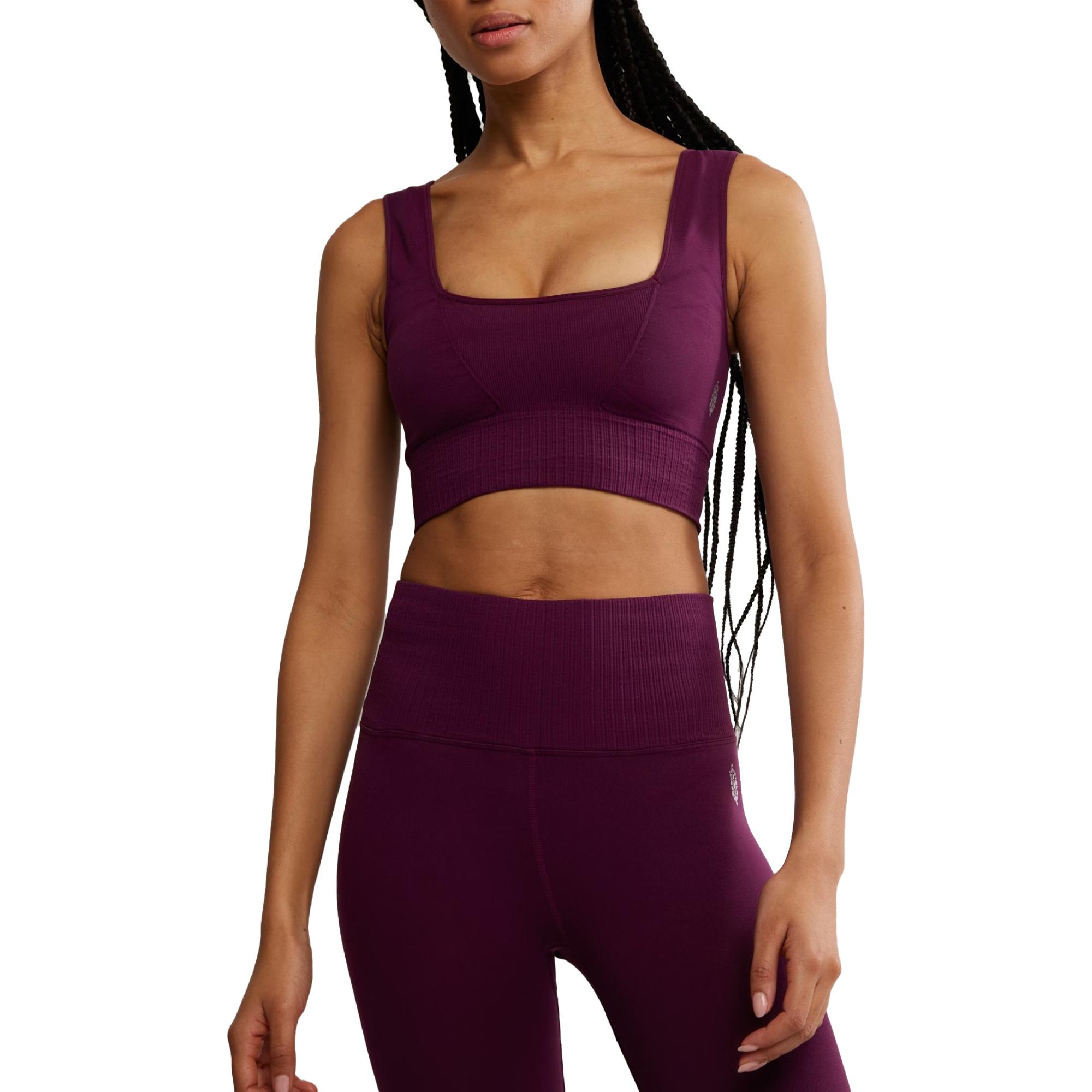 

Женский укороченный топ с квадратным вырезом Good Karma Free People, Black Cherry