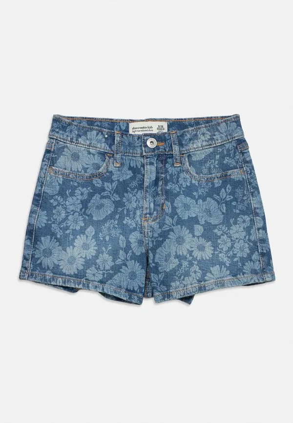 Свободные джинсовые шорты с цветочным принтом Abercrombie & Fitch, Floral Blues — фото 3