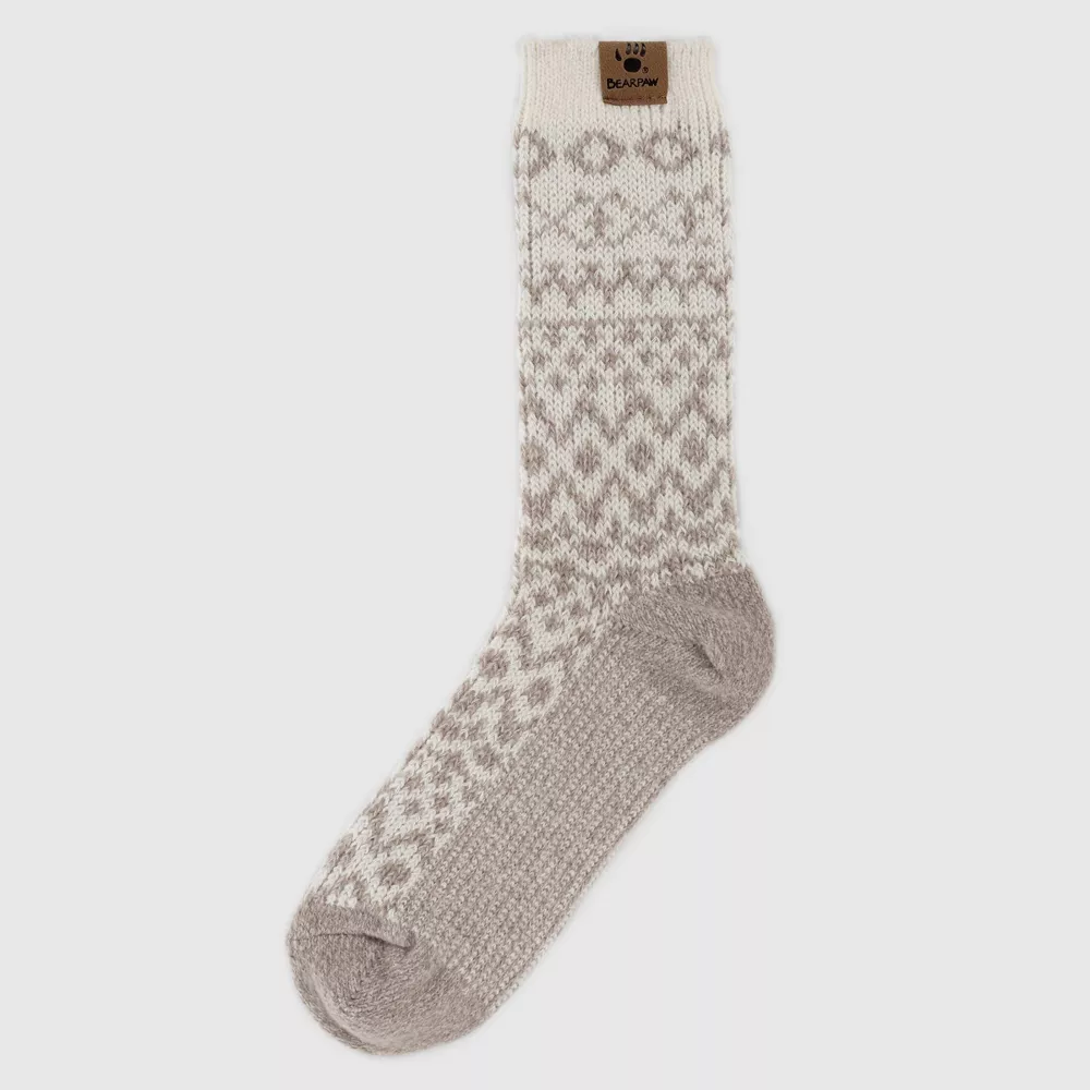 

Женские носки Bearpaw Fair Isle Pucker Textured Crew Bear Paw, цвет Khaki