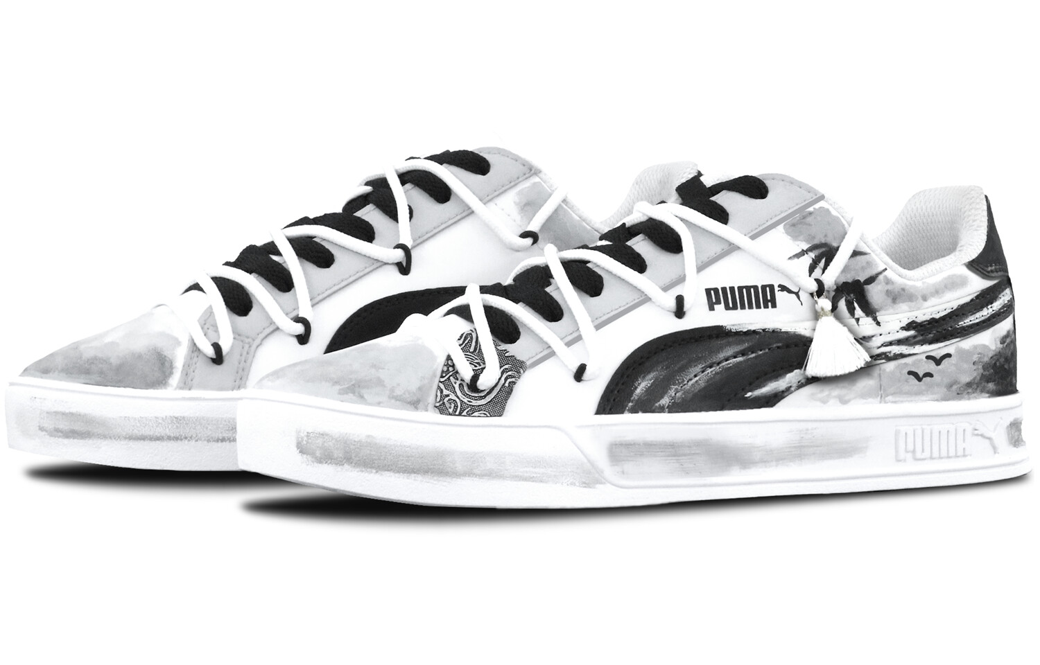 

Кроссовки Puma Smash Vulc Skateboarding Shoes Unisex Low-top Black/white, белый