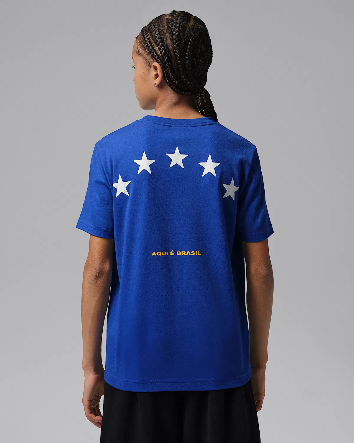 Детская футболка Jordan '85 Logo P6, Blue/White/Yellow/Yellow — фото 2