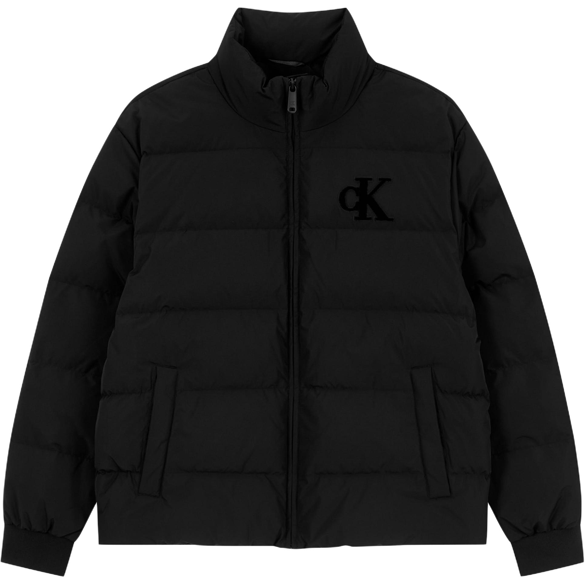 

Calvin Klein Мужская пуховая куртка, черная, с воротником-стойкой, средней жесткости