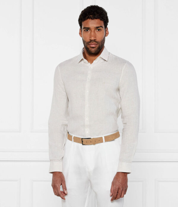 

Льняная рубашка Slim fit Calvin Klein, желтый