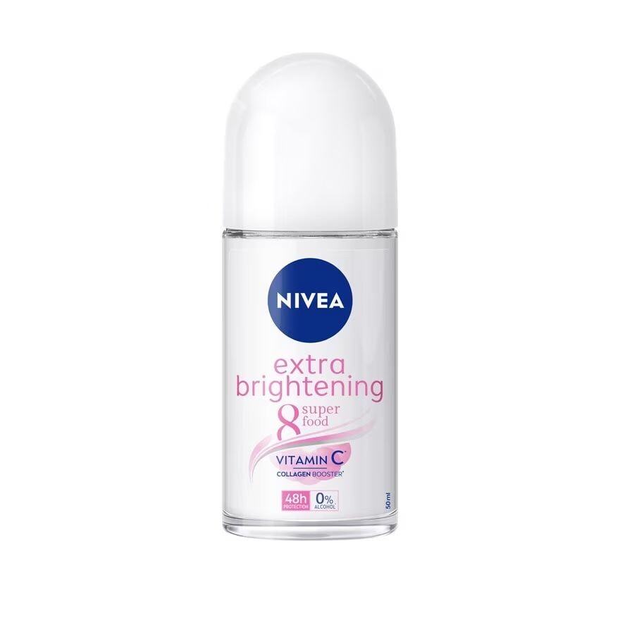 

Nivea Roll On Extra Brightening 8 Super Food 50 мл. โรลออน ระงับกลิ่นกาย, White