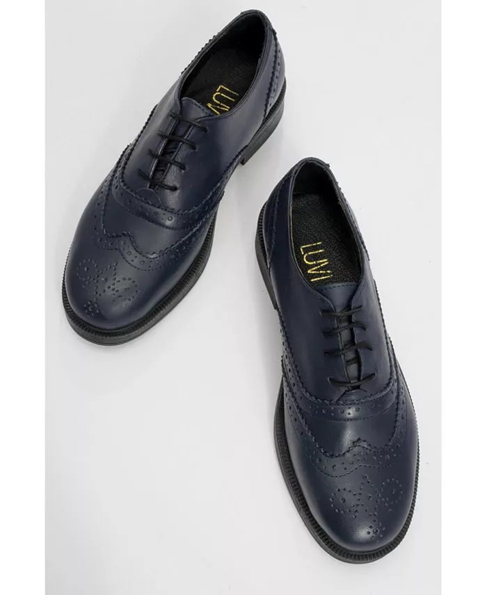 Кожаные оксфорды Avra для женщин Forever & Always Shoes, синий — фото 4