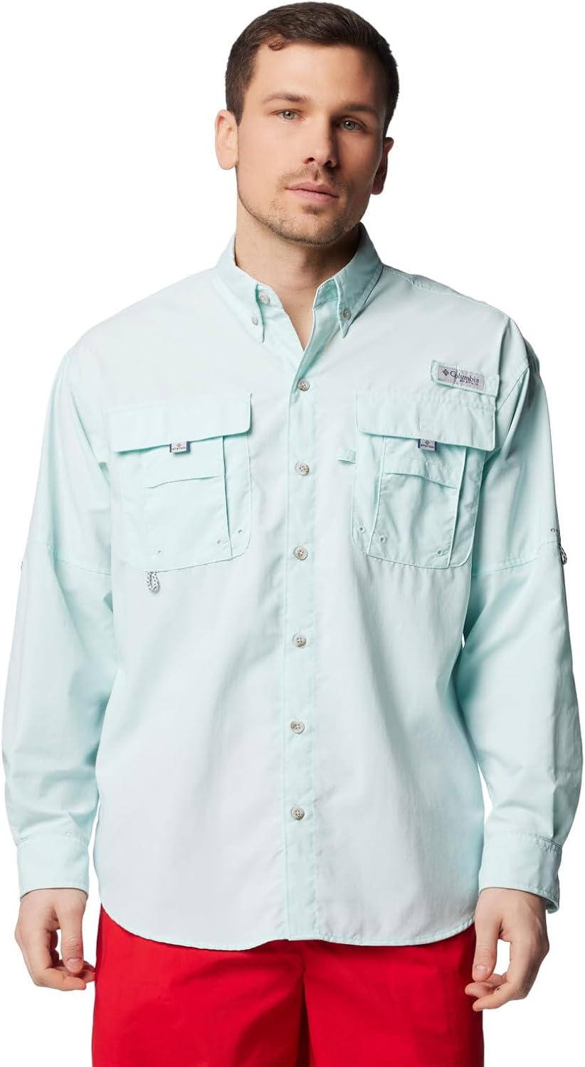 

Columbia Мужская рубашка PFG Bahama II с длинным рукавом, Icy Morn