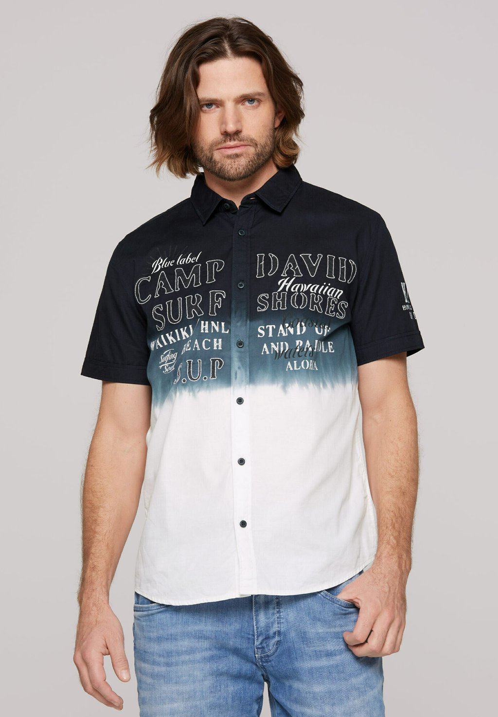

Рубашка KURZARM DIP DYE MIT ARTWORKS Camp David, темно-синий