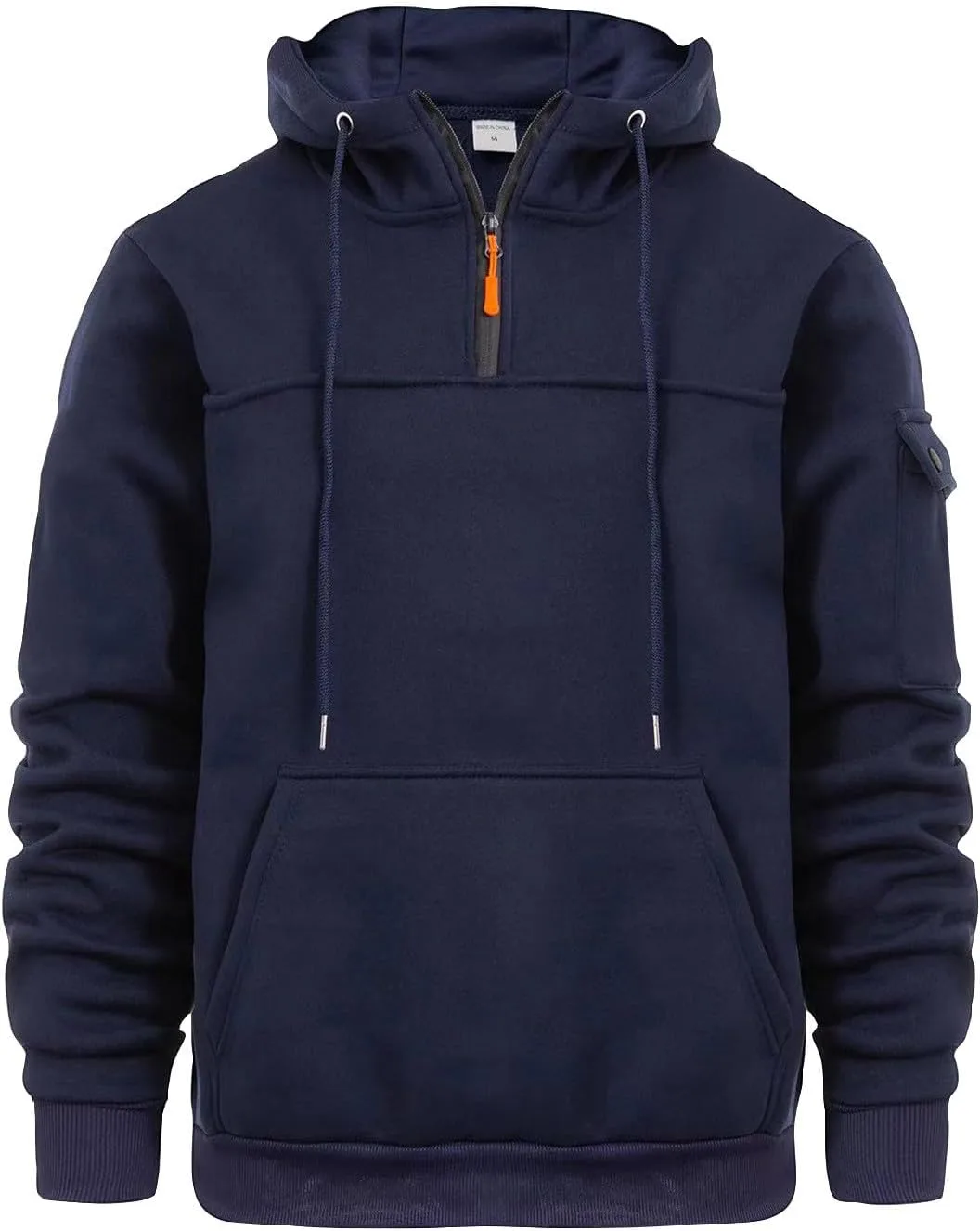 

Толстовка с капюшоном RTTUIOP мужская, quarter zip, big and tall, тактическая