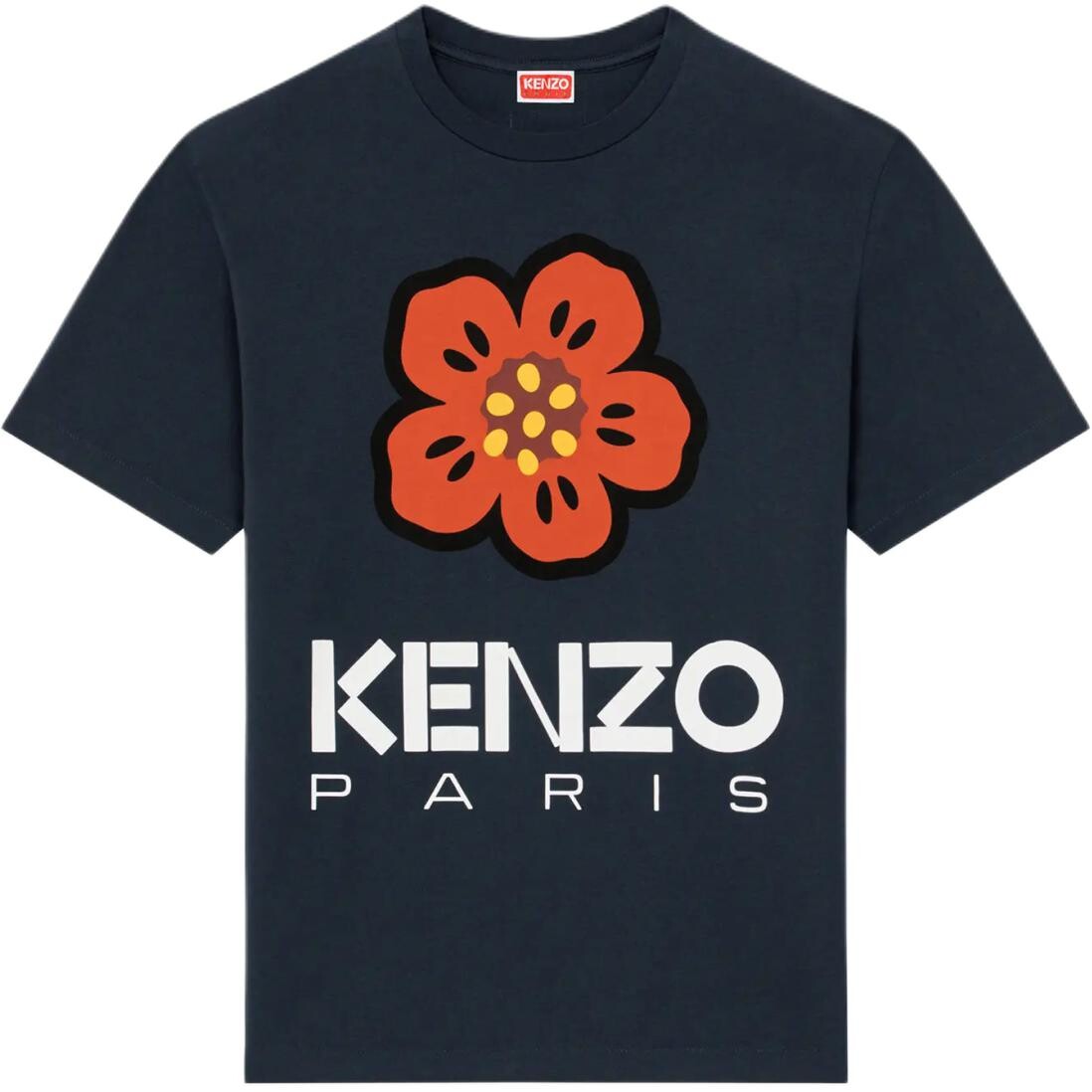 

Футболка с круглым вырезом и принтом «Боке-Цветок» Kenzo, синий