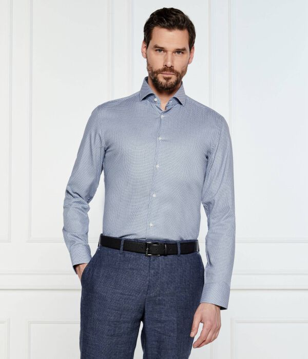 

Рубашка h-моток-распространение-c1-222 Slim fit Boss, синий