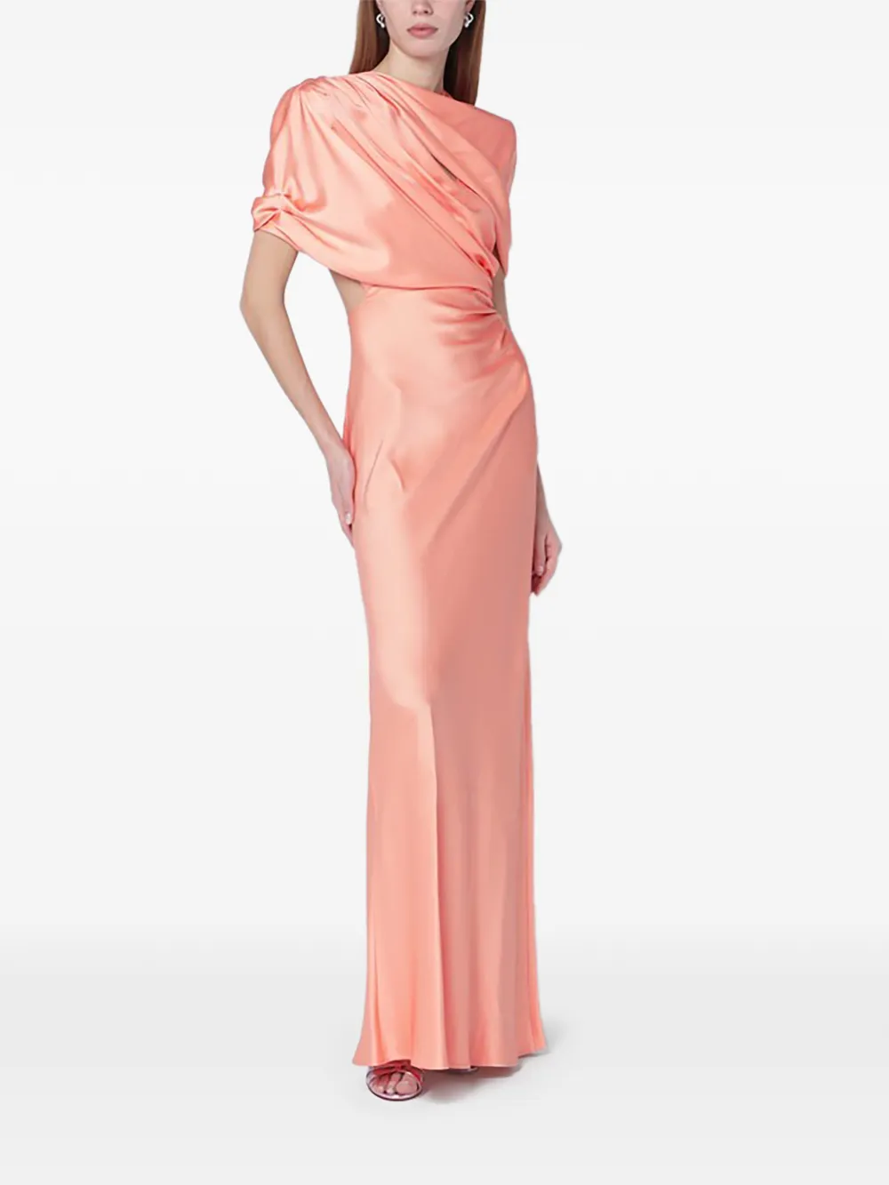 

Платье с кейпом и драпировкой Stella Mccartney, оранжевый