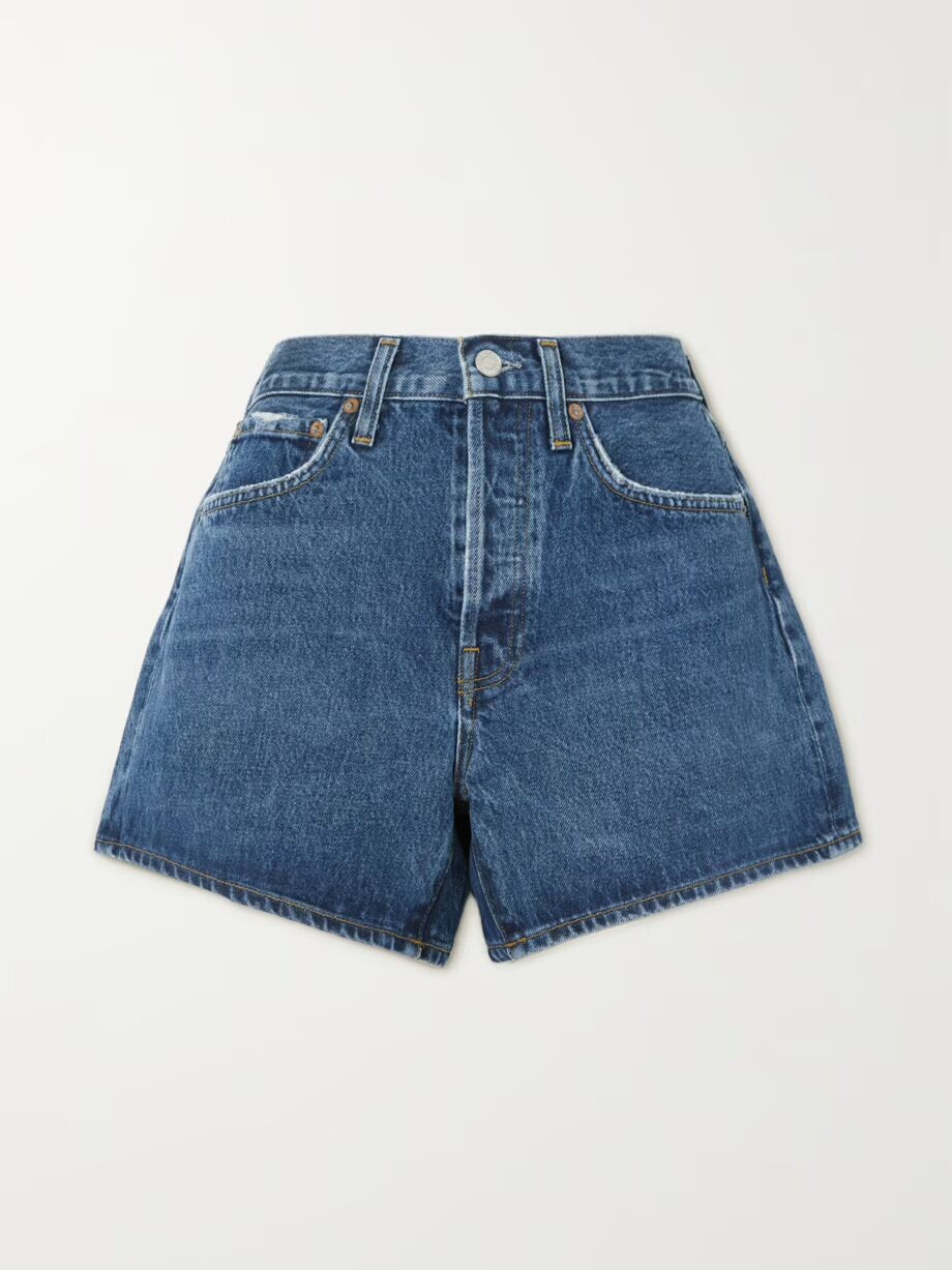 

Parker Long Clean джинсовые шорты из органического денима Agolde, цвет Dark denim