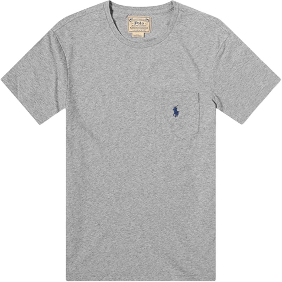 

Футболка из хлопка с нагрудным карманом Polo Ralph Lauren, серый