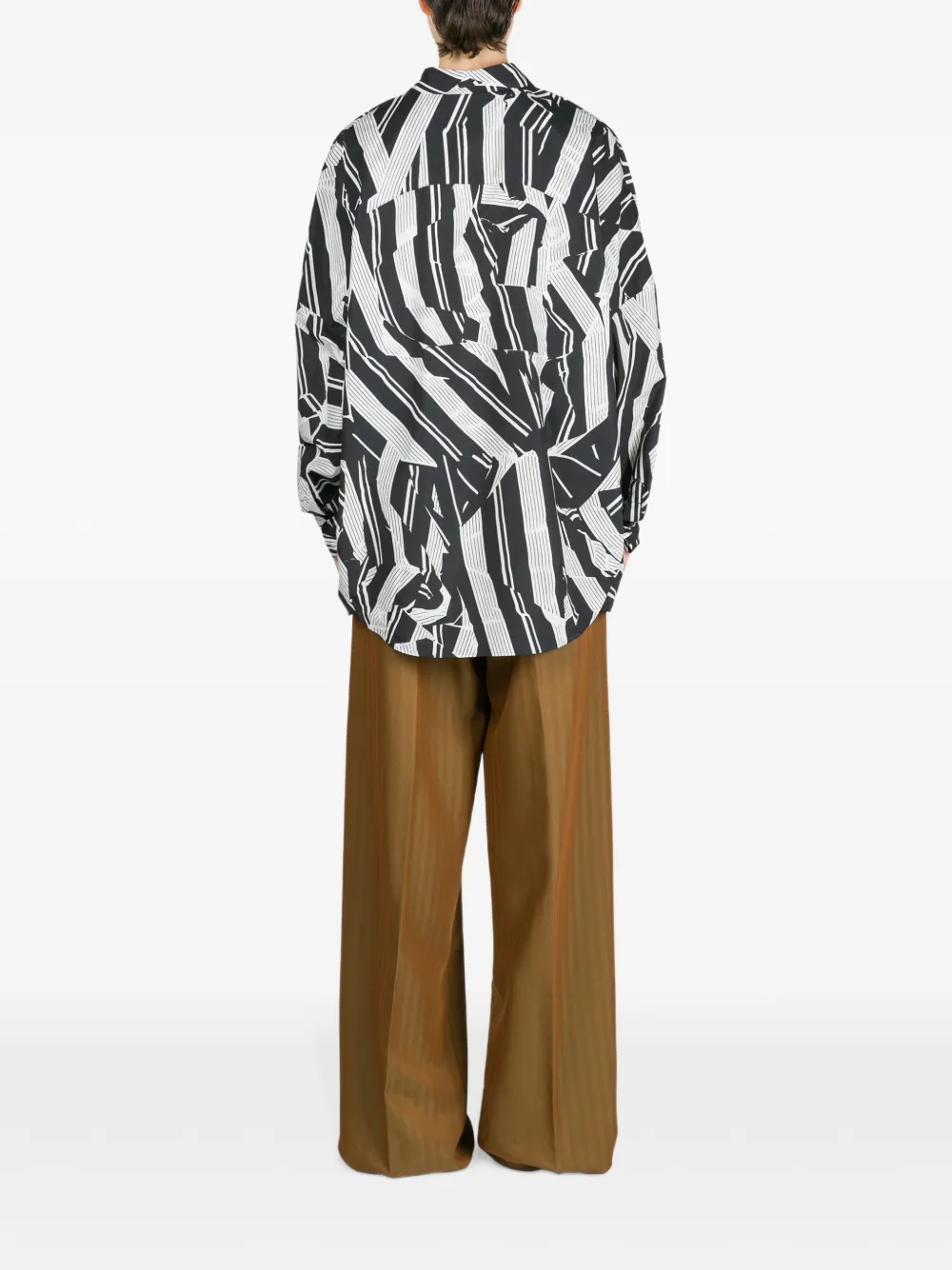 Рубашка с геометричным принтом DRIES VAN NOTEN, черный — фото 4
