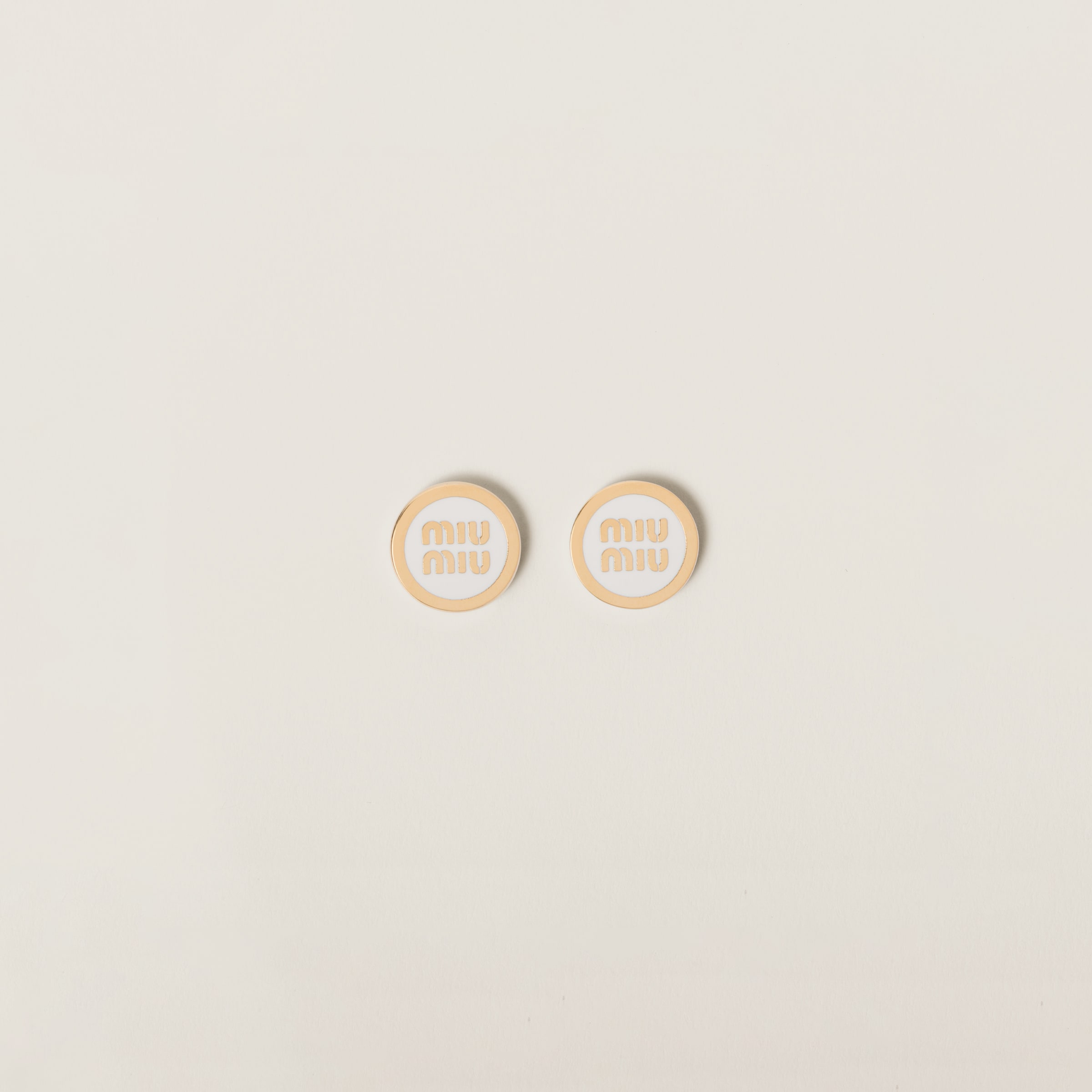 

Серьги из металла с эмалью MIU MIU, белый