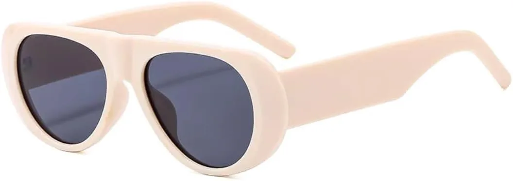 

Солнцезащитные очки с защитой UV400 | Широкие овальные дужки | для женщин и мужчин | для занятий спортом на открытом воздухе и вождения DSVIGF, Cream Gray