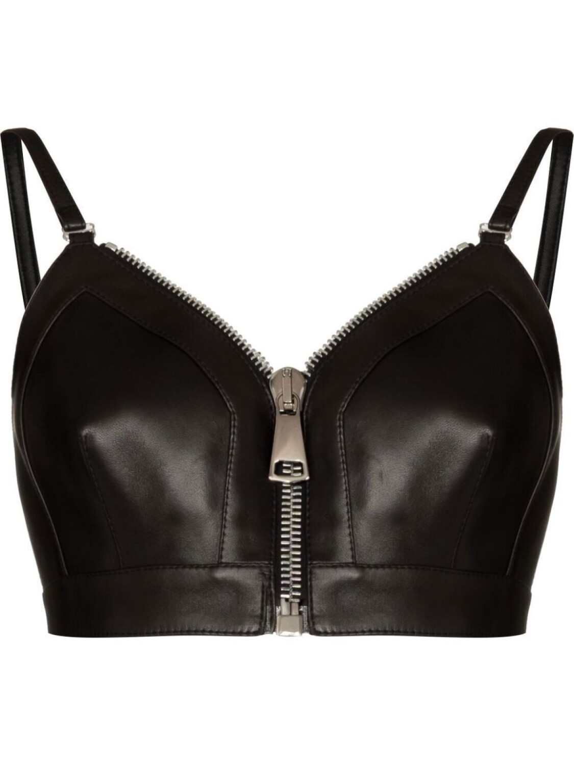 

Alexander McQueen кожаный топ-бра, черный