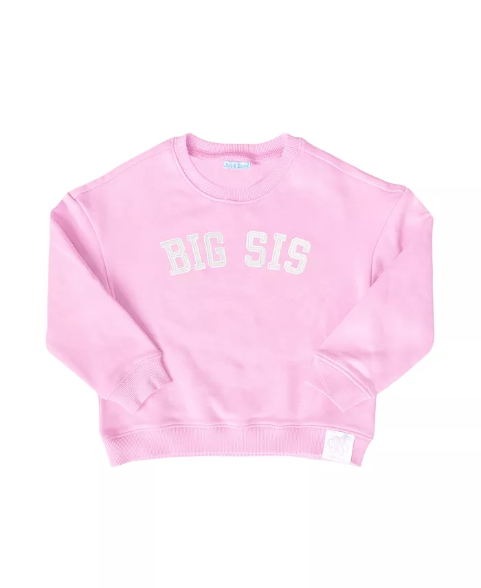 

Детский хлопковый свитшот с круглым вырезом Sis Bits & Bows, розовый