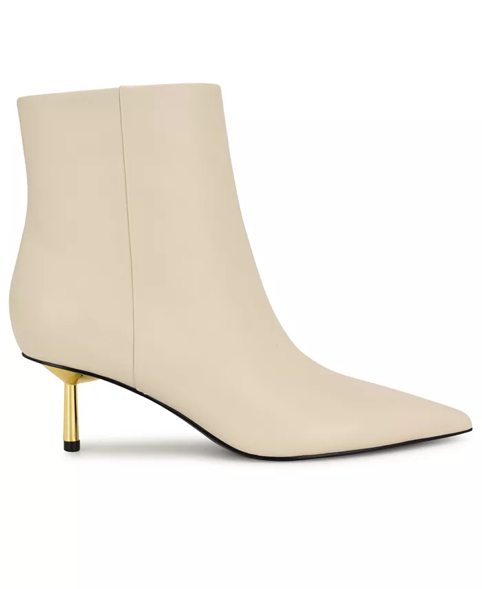 Женские ботильоны Hamesa с острым носком и каблуком-рюмочкой Nine West, белый — фото 2