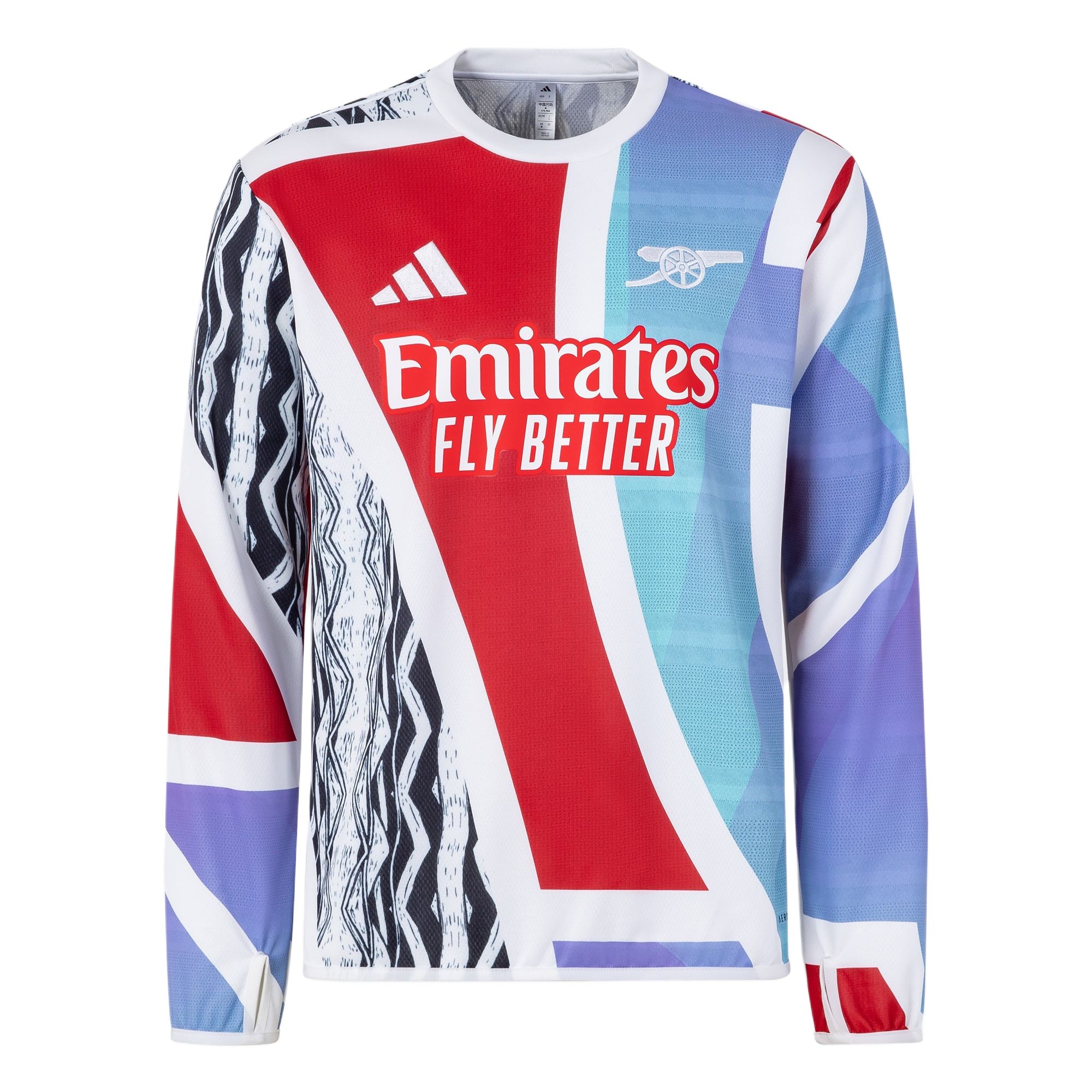 Футболка футбольная мужская AEROREADY Arsenal AFC PRE WRMTOP Adidas светло-алая/белая/черная/морской синий — фото 2