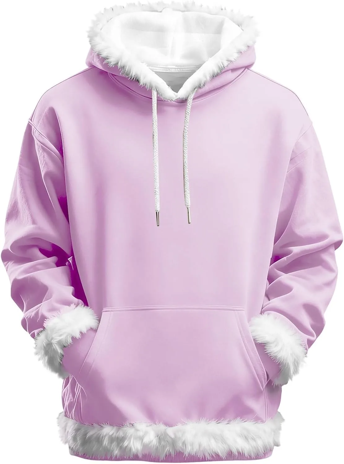 

Мужской худи с искусственным мехом, флис, длинный рукав, зимний, plus size