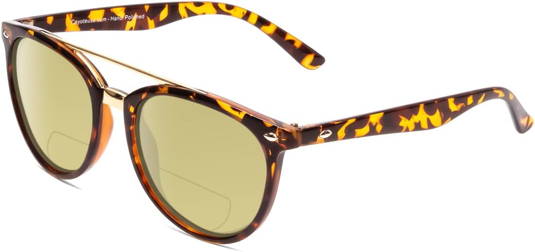 

Солнцезащитные очки Coyote Downtown унисекс Cateye с поляризованными линзами или бифокальными линзами | Защита от УФ-излучения | 54 мм, Tortoise Brown Frame/Yellow Lens