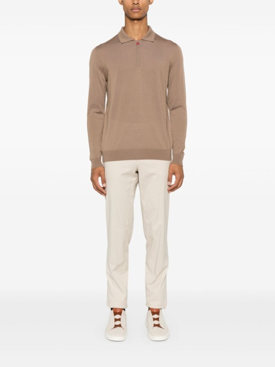 

Kiton шерстяная рубашка поло, нейтральный цвет