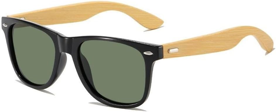 

Поляризованные солнцезащитные очки из бамбукового дерева для мужчин и женщин, с зеркальным покрытием, в стиле ретро, ​​с защитой от УФ-излучения UV400 UJNHGQ, Dark Green