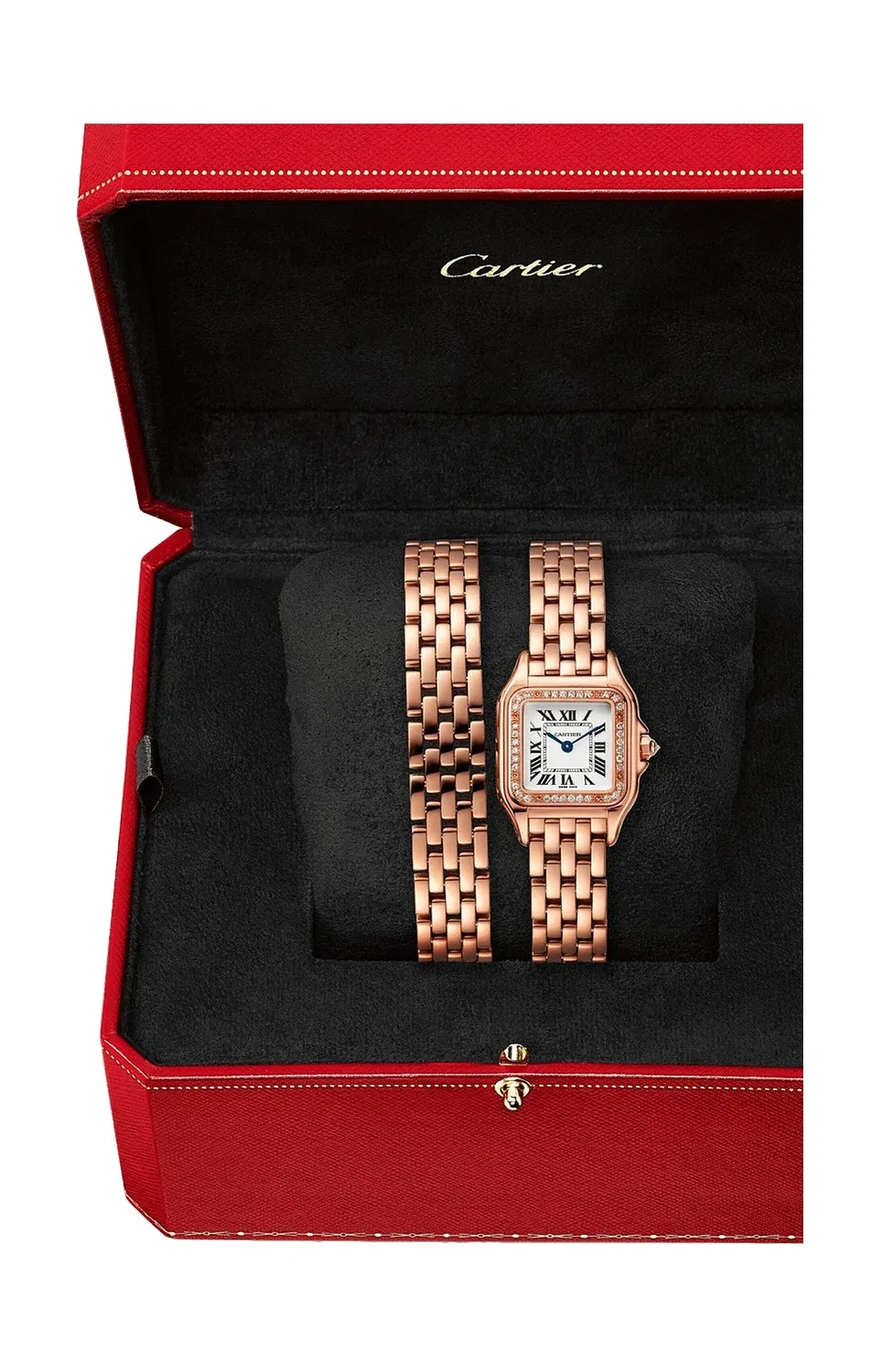 PANTHÈRE DE CARTIER МОДЕЛЬ PICCOLO, РОЗОВОЕ ЗОЛОТО, ДИАМАНТЫ, КВАРЦ - WJPN0069, золотой — фото 3