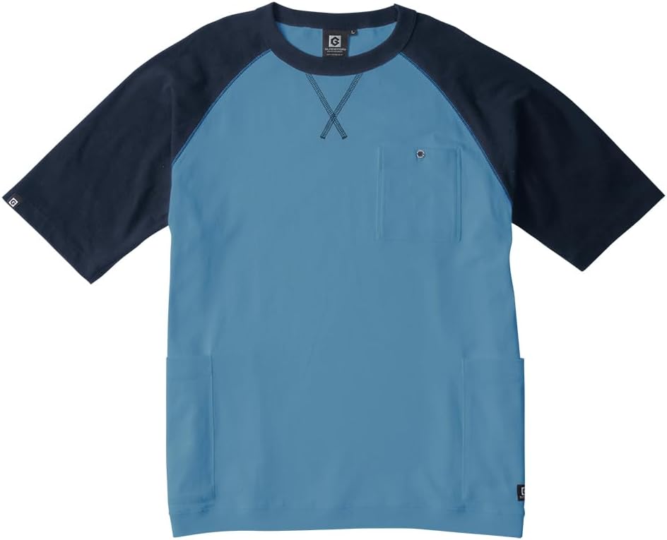 

Футболка с короткими рукавами и пятью карманами снаружи Co-Cos Nobuoka, темно-синий/морской синий