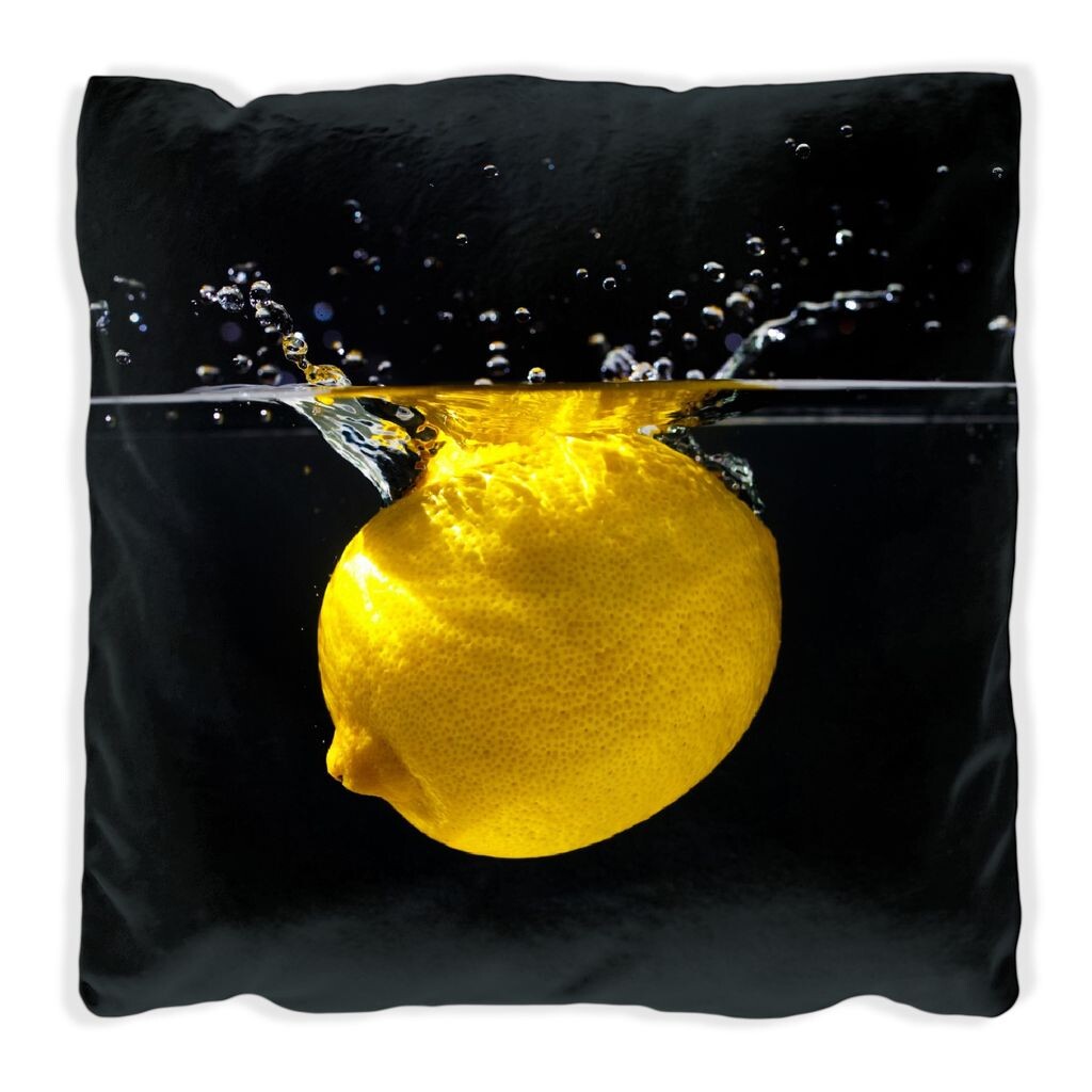 

Подушка Wallario Premium, мягкая поверхность, с мотивом «Лимон в воде» — свежие фрукты для кухни, размер: 60 х 60 см, с белой спинкой