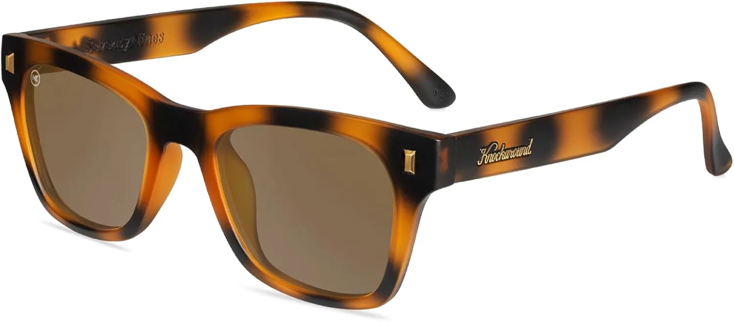 

Поляризованные солнцезащитные очки Knockaround Seventy Nines для мужчин и женщин - в стиле ретро - защита от УФ-излучения UV400, Cypress Tortoise / Amber
