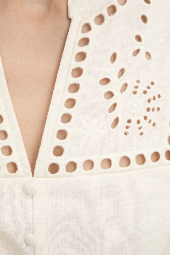 

Платье с льняной тканью Answear.Lab, бежевый