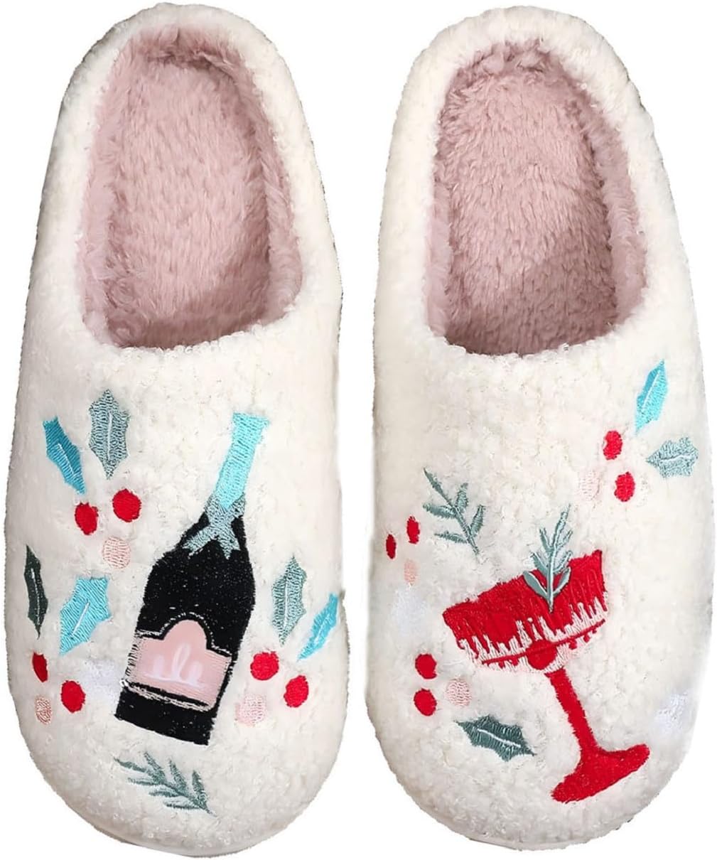 

Пушистые тапочки для женщин, мужские теплые уютные мягкие пушистые тапочки из пены с эффектом памяти, домашние тапочки с надеваниями, домашние тапочки для дома и на улице Wiretran, Wine Glass