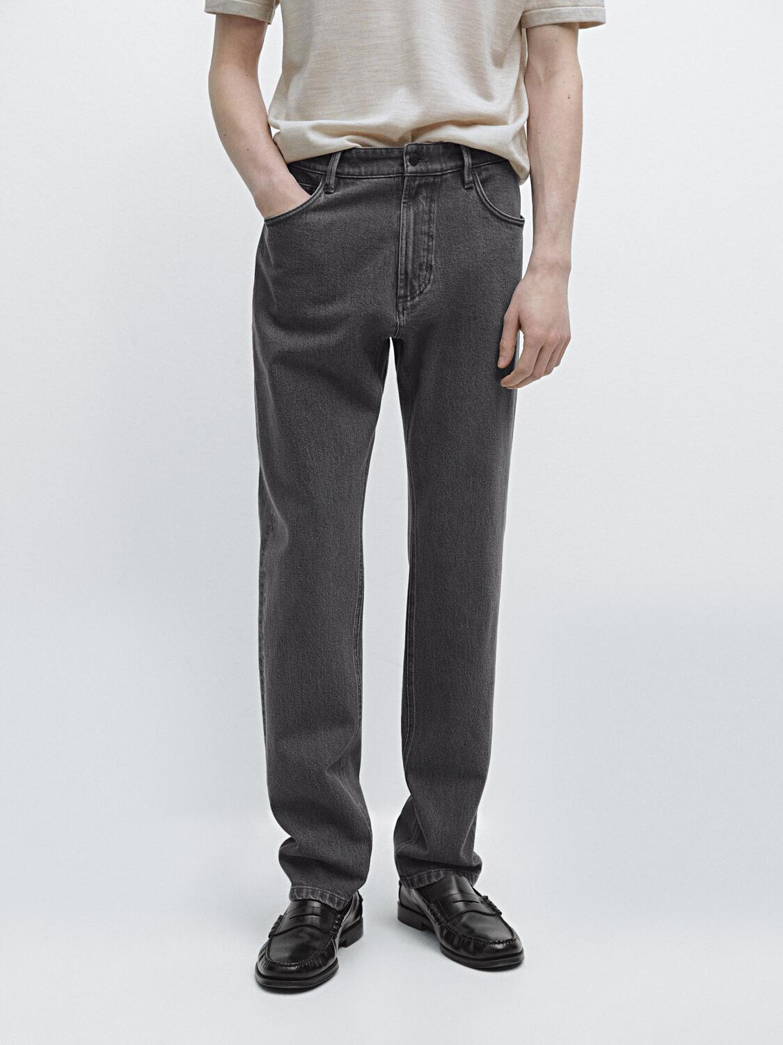 Джинсы зауженного кроя Massimo Dutti, grey — фото 3