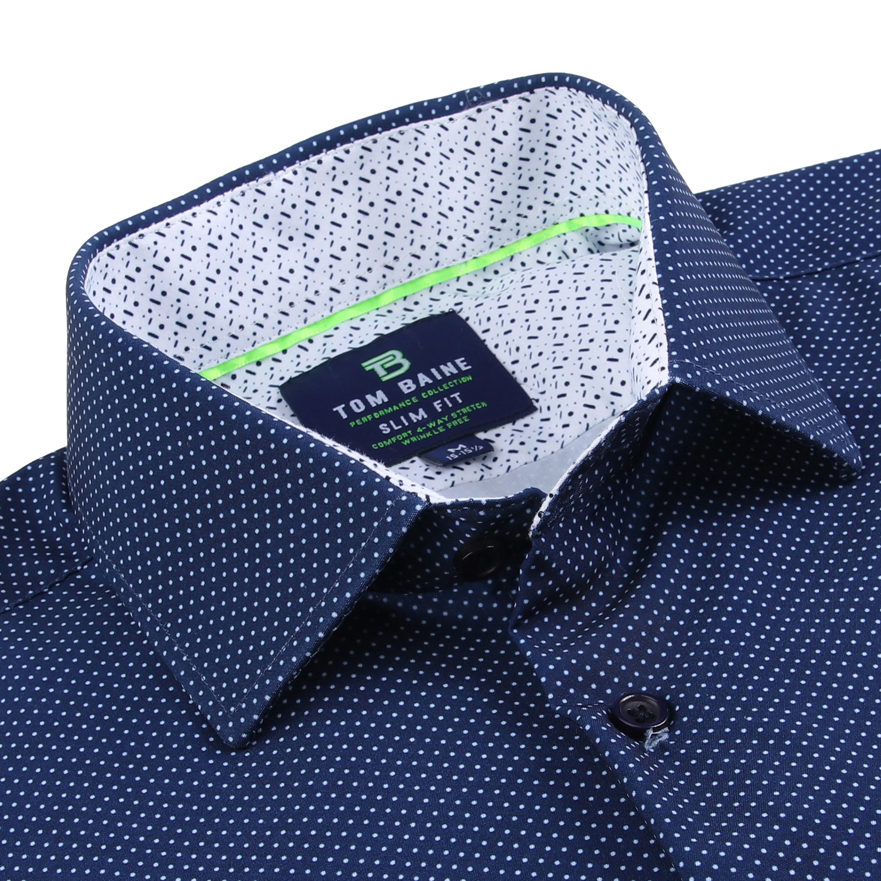 

Tom Baine Slim Fit Performance Мужская рубашка с длинным рукавом, темно-синий