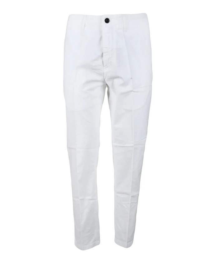 

Хлопково-Льняные брюки чинос с застежкой-молнией Department Five, белый