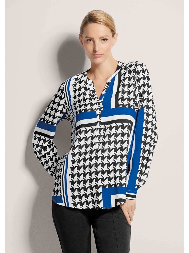 

MADELEINE Туника-блузка черного, белого и королевского синего цвета