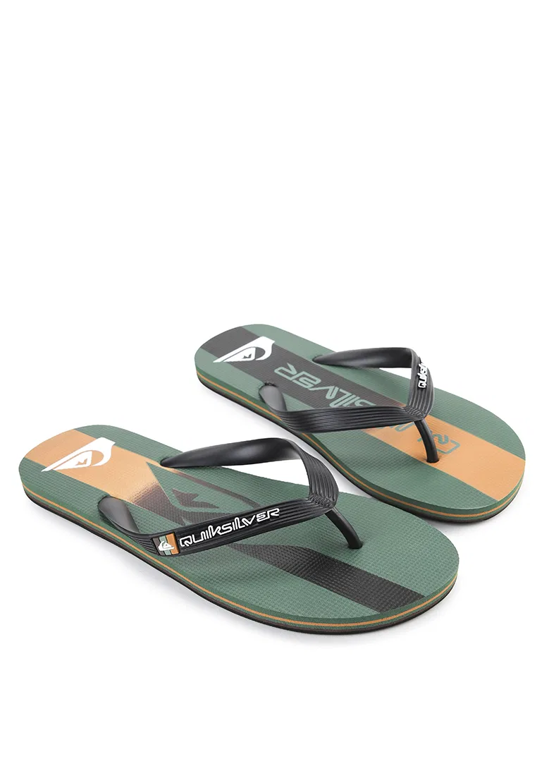 Вьетнамки Moncata Art Quiksilver, черный/зеленый/коричневый