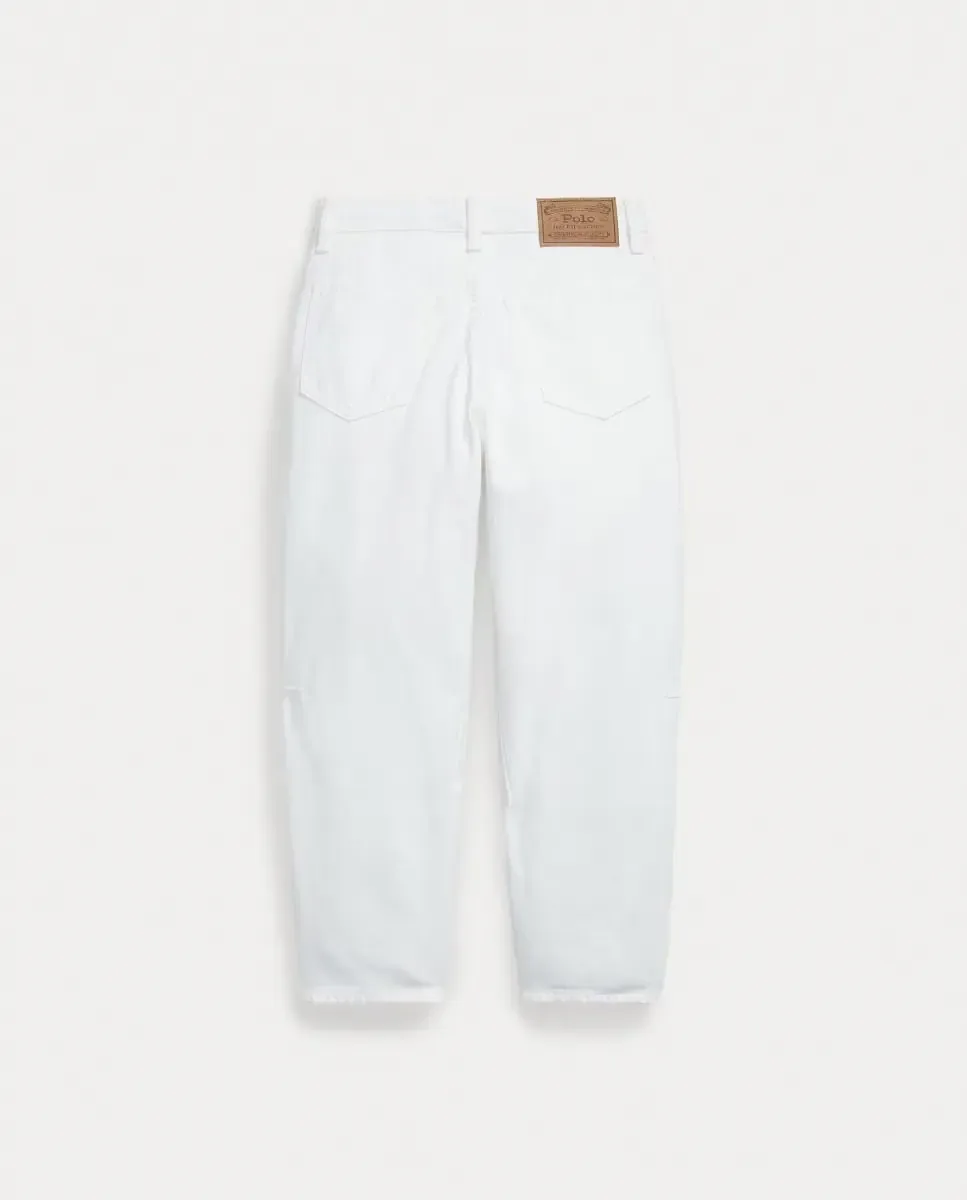 Детские джинсы из хлопка с изогнутым сужением Polo Ralph Lauren, Blanco Roto — фото 2