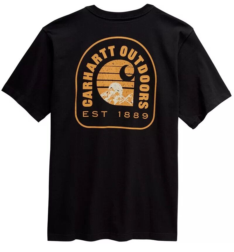 

Мужская футболка Carhartt с короткими рукавами и рисунком Mountain, черный
