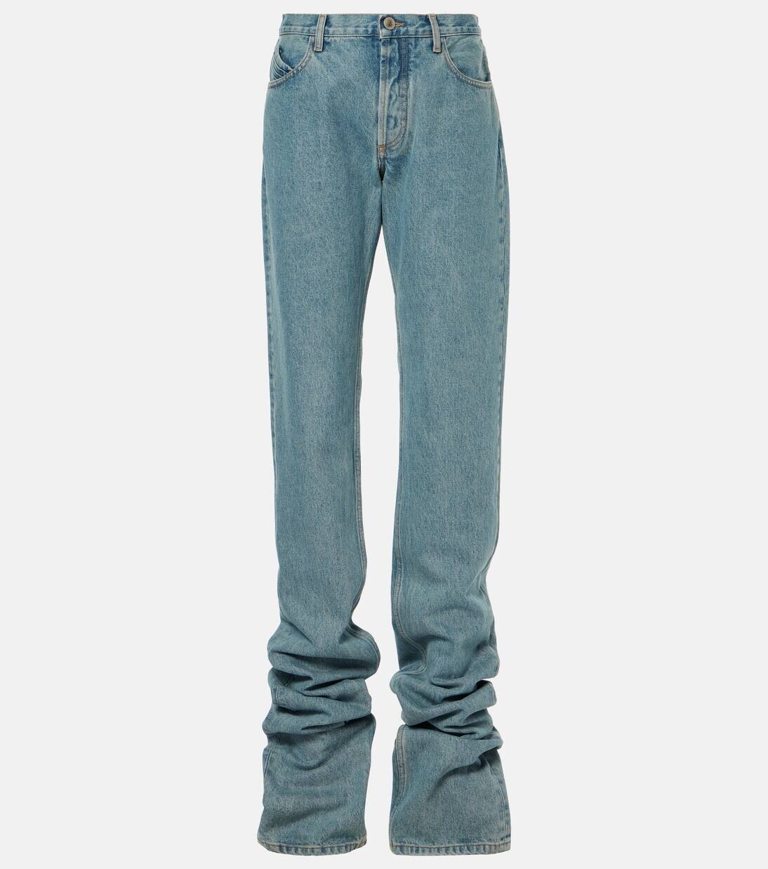 

Прямые джинсы со сборками The Attico, цвет sky blue