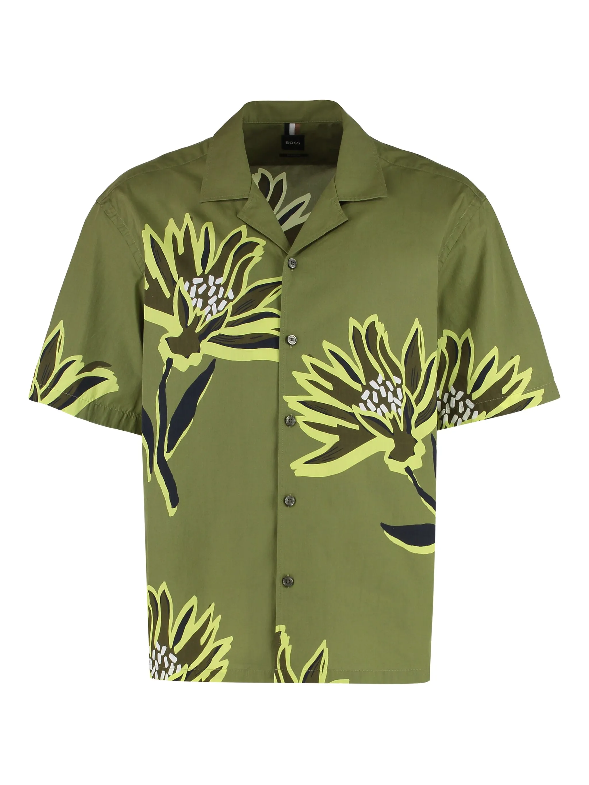 

Рубашка Lars с короткими рукавами и цветочным принтом Boss, зеленый