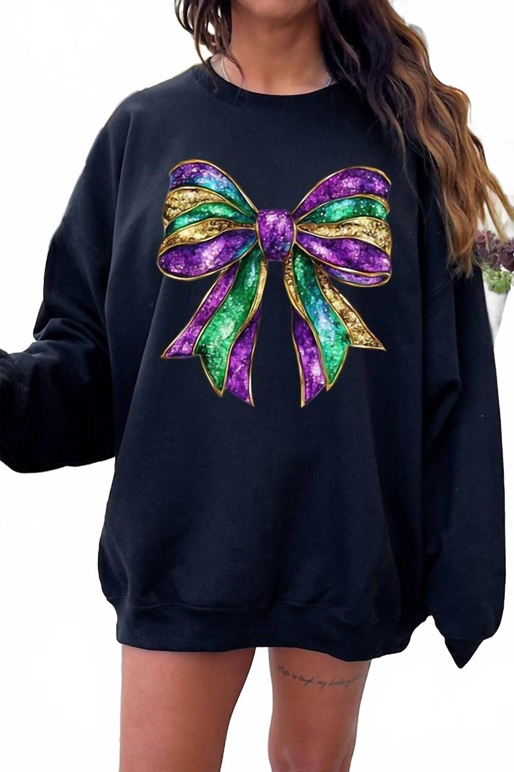 

Btween Толстовка с бантом в стиле Марди Гра, черная