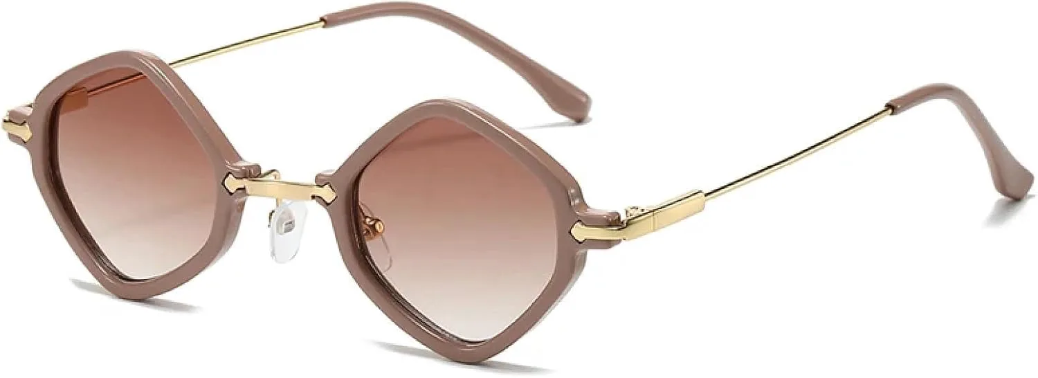 

Ретро женские солнцезащитные очки, модные, с прозрачными градиентными линзами, защита от УФ-излучения UV400, мужские в стиле панк TOIPASTN, Khaki Tea Gradient