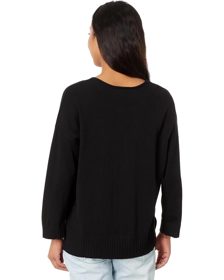 

Свитер Lilla P Split-Neck Pullover Sweater, черный